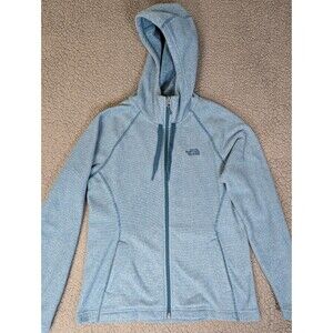 The North Face Womens Polartec Classic Blue Zip Up Hoodie Pockets Medium